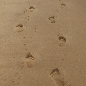 footprints in the sand